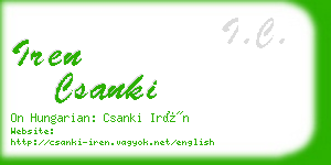 iren csanki business card